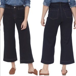 Gap High Rise Wide Leg Crop Dark Denim Jeans